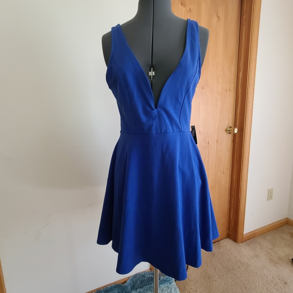 Express Romper Sundress Deep V-Neck NWT Blue